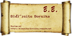 Blázsits Borsika névjegykártya